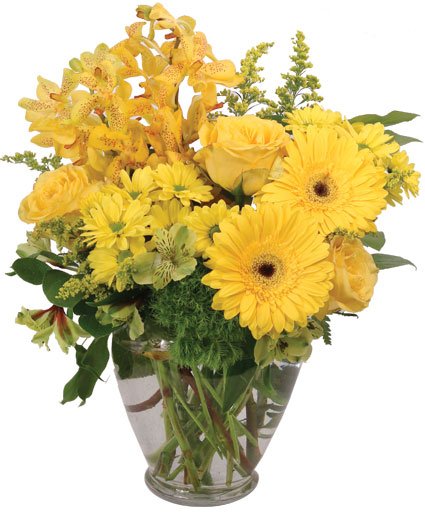 Divinely Golden Flower Arrangement - Image 2