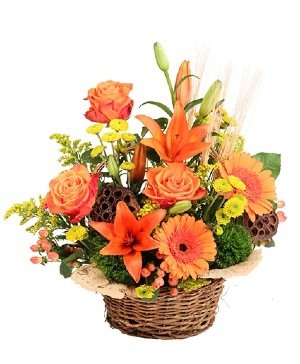 Spirited Citrus Basket Arrangement