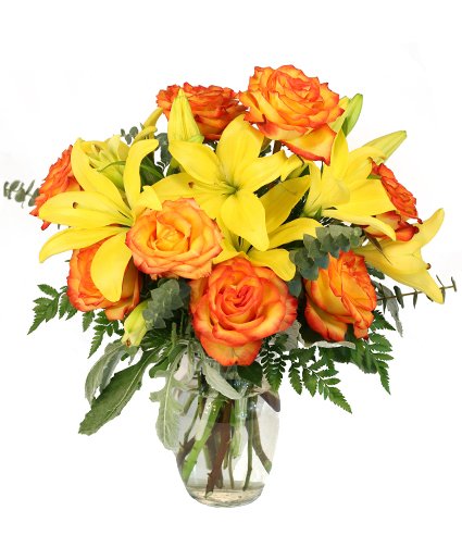 Vivid Amber Bouquet of Flowers - Image 2